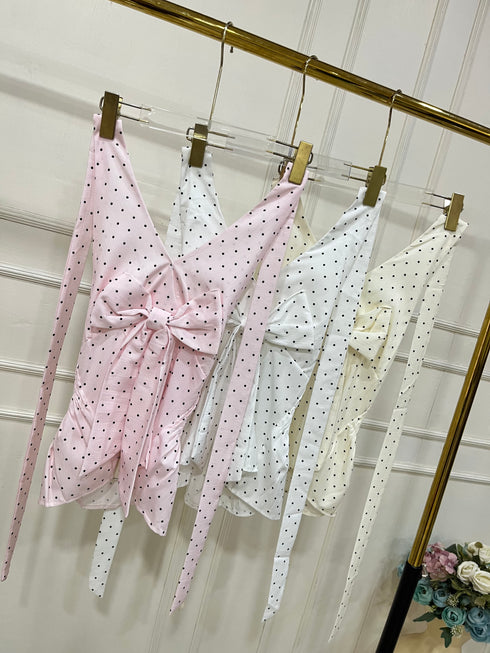 Polka Dot Halter Neck Tops